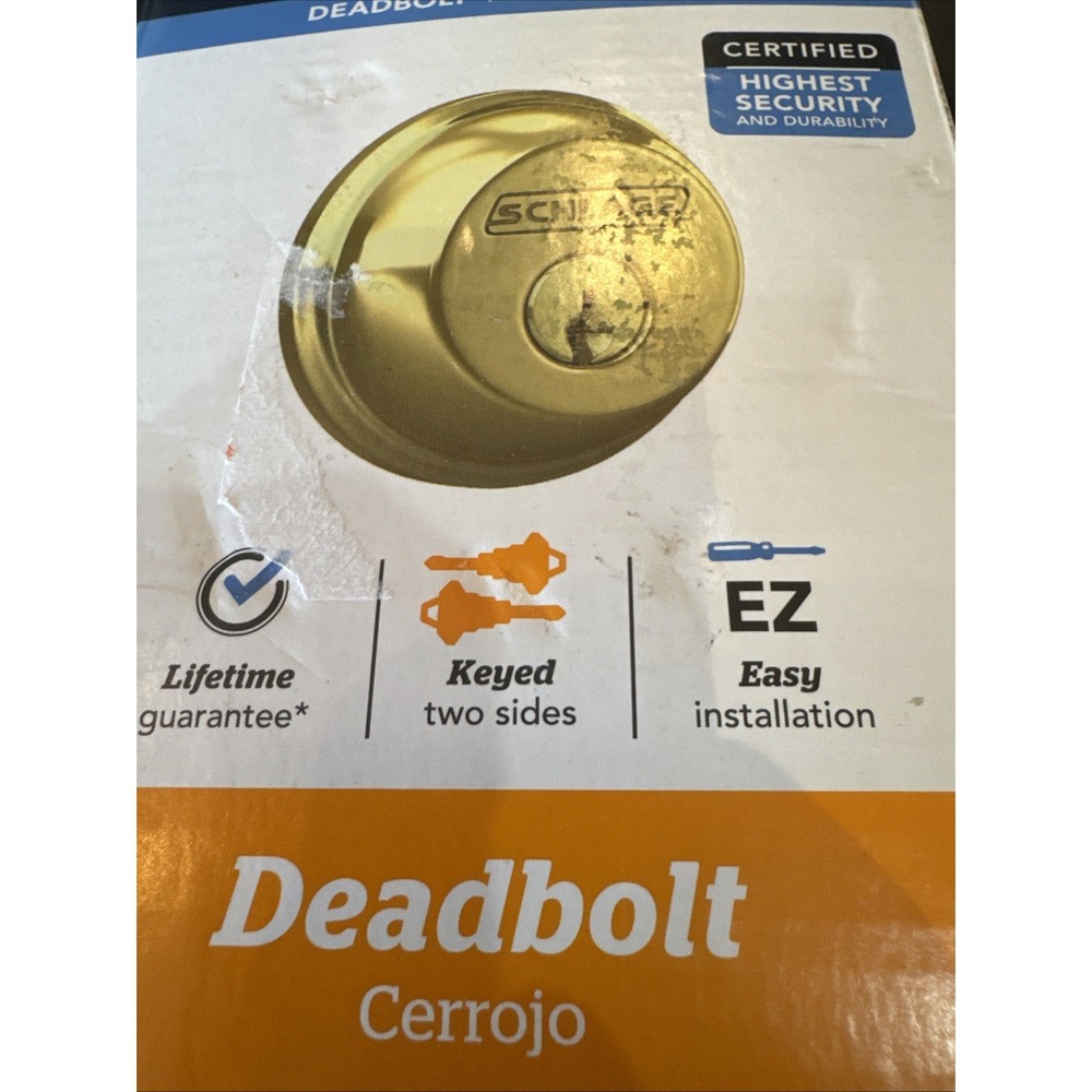 Schlage Double Deadbolt‎ Bright Brass